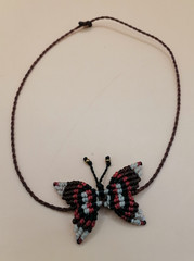Handmade Macrame Butterfly Anklet with Multicolored Thread