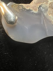 Natural Untreated Polished Chalcedony Pendant Gold Plated 18K Bail