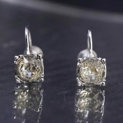 Vintage sterling silver 925 screw back earrings with rhinestones