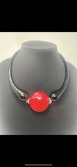 Studio Art Glass Murano? Choker Collar ALL Glass Necklace Stretch Over Head