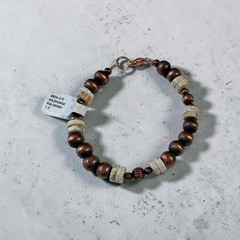 Artisan Wild horse Turquoise and Palomino Copper 6mm Bead Bracelet