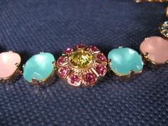 MARIANA BRACELET SWAROVSKI CRYSTALS FLOWER BLUE AQUA PINK MULTI COLOR Rose Gold