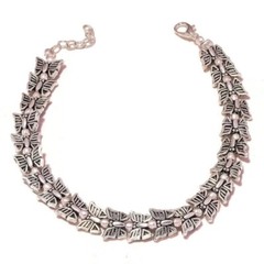 No Stone Carved Butterfly Oxidized Unique Handmade Adjustable Anklets Bracelets