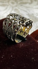Sterling Silver Statement Scroll Vine Victorian Ring Size 6 3.7 Grams