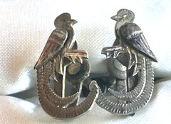 Vintage 1980’s Two-tone Silver Guatemalan Quetzal Earrings