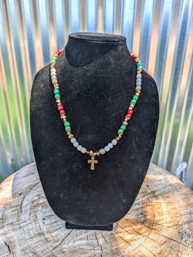 Gold Cross Necklace Handmade