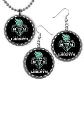 New York Liberty Earrings and necklace set great gift silver color set