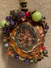 Natural Quartzite, Amethyst, Jasper Copper Necklace. Mixedmedia handmade jewelry