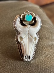 Fun Steer Head Large Statement Ring. Southwestern Design