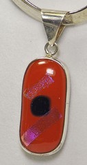 New Shanti-Wear Sedona Dichroic Red Purple 925 Sterling Silver Pendant Handmade