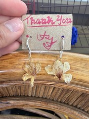 Real Plant Earring Series: White Blossom: $10