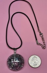 Handmade Pendant Cabochon Sparkling Silver Round Pendant (read full description)