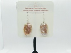 Sterling Silver KESHI PEARL Gemstone Dangle Earrings #2149…Handmade USA