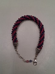 Twisted Crystal Sterling Silver 925 Bracelet 8.25″ Adjustable