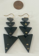 Ashley Pittman Earrings AP Dangle Pierced Drop Not Signed Vintage Estate As Is