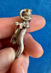 Vintage Cast Pewter Victorian sleeved Hand pin/pendant