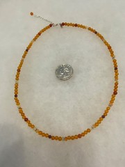 Sajen Amber, Garnet and Quartz Necklace – 18 In. Long with 2 In. Extender