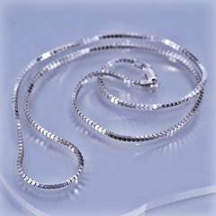 20” 2mm, vintage Italian Sterling 925 silver handmade box chain necklace