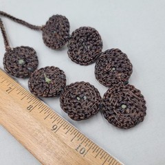 Artisan Real pearl Beaded Bib Necklace on Felt No Metal 20″
