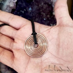 Pure Copper Handmade Spiral Viking Pendant – Artisan Unique Jewelry