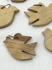 7 Wood Dove Bird Of Peace Pendants For Necklace