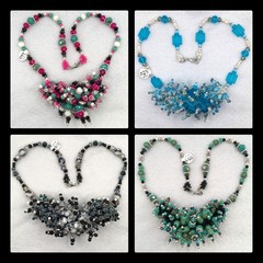 Spikey Spiney Caterpillar Necklaces Silver-tone Glass Preciosa Crystals Quartz
