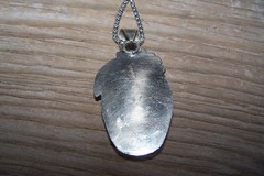 Southwestern Silver Tibetan Carved Moonstone Labradorite SKULL Pendant Necklace
