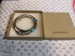 Natural Turquoise Sterling Silver Bangle Sundance Treasures Jewelry