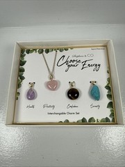 Stephan & Co. Semi Precious Interchangeable Charm Set gemstone pendants