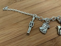 Christmas Charm bracelet – 9 silver charms on silver chain bracelet
