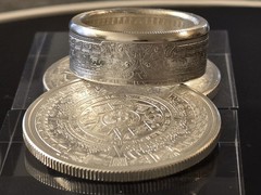 Aztec Calender .999 Pure Silver COIN RING Azteca Mayan Sz 8-14 Stars & Celestial