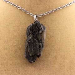 Gypsum Raw Necklace. 15 Ct. Marcieu, Isère, France.