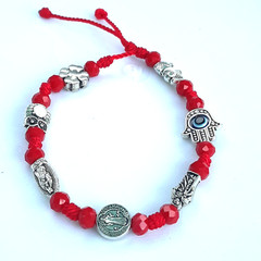 Protection Bracelets 7 Talisman in red crystal and red string