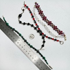 Vintage Beaded Bracelet Lot Stone Glass Crystal Goldfilled Sterling Pewter