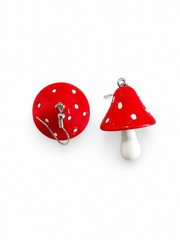 Cute Red Mushroom Dangle Earrings Fairycore Cottagecore Woodland Novelty Gift
