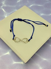 INFINITY ♾️ CHARM SPARKLE STONES ADJUSTABLE BLUE ROPE LADY FASHION BRACELET NEW