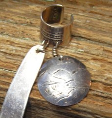 Retro Vintage 925 Sterling Silver Modernist Freeform Ear Cuff Earring ~ Artisan