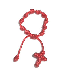 10 Knots with Cross Baby bracelet for protection in Red string