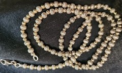 Vintage Italian Silpada Sterling Silver & Brass Fluted Beaded Necklace 24 Inches