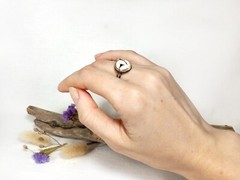 Owl Ring Handmade Barn Owlet Face Clay Creature Unique Hand-Painted Jewelry
