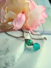 Handcrafted Sea Glass Necklace, Antique, Gift For Her, Beach Jewelry