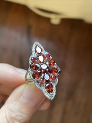 Natural Red Garnet Ring