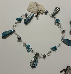 Set of 4 Natural Gem Stone Pearls, Abalone, Quarts, Glass Beads, Agate Jewelry