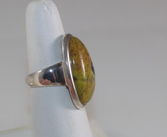 Rare Atlantasite Stichtite Serpentine Sterling Silver Ring – Size 7 VG 925