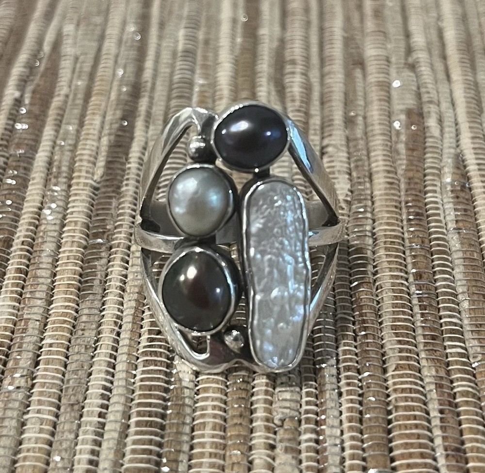 Jay King Sterling Silver Pearl Ring Desert Rose Trading Baroque Sz 9-10