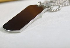 SOLID STAINLESS STEEL HEAVY DUTY POLISHED DOG TAG NECKLACE PENDANT FREE ENGRAVE