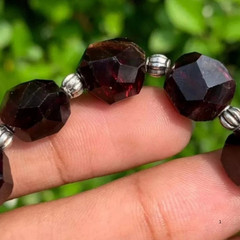 Natural Raw Red Almandine Garnet Bracelet Handmade Genuine Gemstone Jewelry