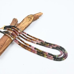 Multi Tourmaline Heishi Beads Necklace, Gemstone Layered Necklace 5-5.5mm 18-20″