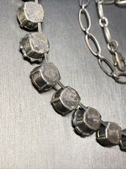 MARIANA Israel Swarovski Crystal Mosaic Flower Silver Plated Choker Necklace