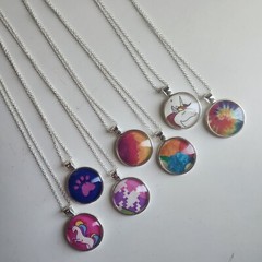 Rainbow Paw Print Handmade Necklace LGBTQIA+ Gay Pride